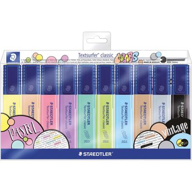 Staedtler 364 CWP10 Staedtler Textmarker "Textsurfer classic COLORS", 10er Etui