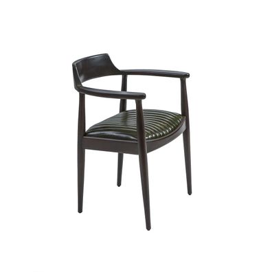 Esszimmer Design Stuhl mit Armlehnen Neu Möbel Sitz Schwarz Holzstuhl