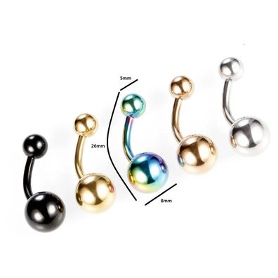 Bauchnabel Piercing Kugeln mit bunten Farben robust rostfrei