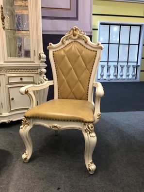 Wohnzimmer Stuhl Design Esszimmer Holz Stühle Polster mit Armlehne Barock Rokoko