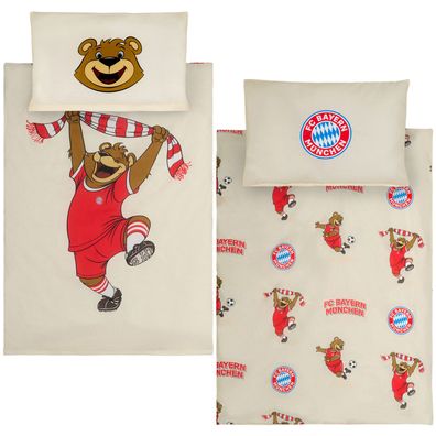 FC Bayern München Baby / Kleinkind Bettwäsche Berni Maskottchen 100% Baumwolle