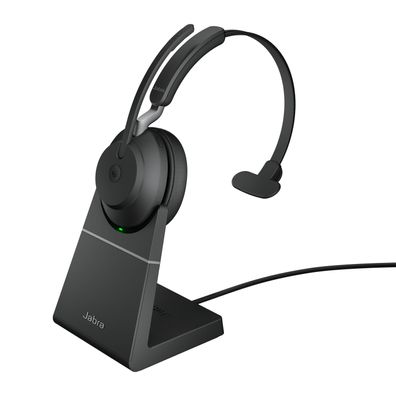 Jabra 26599-899-989 Jabra Evolve2 65 UC Mono Headset schwarz BT USB-A + Ladestation