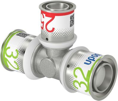 Uponor T-Stück S-Press PLUS reduziert aus Messing, verzinnt 32x25x32mm