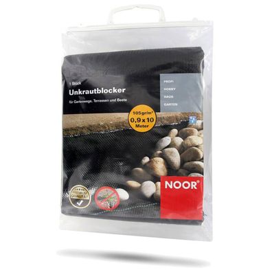 NOOR® Unkrautblocker für Gartenwege Terrassen und Beete 0,9 x 10 Meter