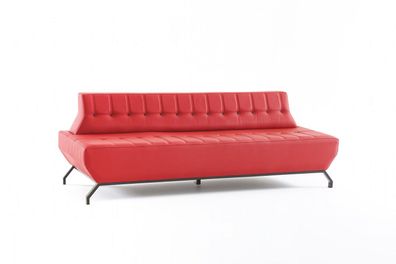 Couch Art Deco Design Rot 3-Sitzer Sofa Sitzmöbel Chesterfield Knöpfe