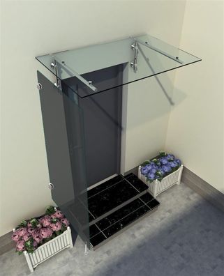 Glaszentrum Hagen - 80x200x80 cm Seitenteil für Glasvordach - VSG Glas 9,54mm