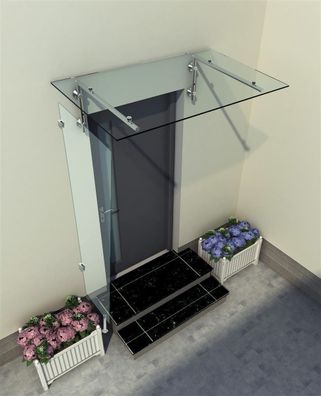 Glaszentrum Hagen - 80x200x60 cm Seitenteil für Glasvordach - VSG Glas 9,54mm