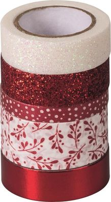 Heyda 203584522 Deko Tapes "Effekt Mix" Rollen-Breite 0,6 cm - 1,8 cm, Länge 2 m