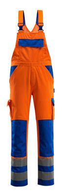 Latzhose mit Knietaschen Mascotâ® Barras, Hi-vis Orange/Kornblau, Gr. 90C52, 07169-86