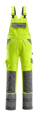 Latzhose mit Knietaschen Mascotâ® Barras, Hi-vis Gelb/Anthrazit, Gr. 82C46, 07169-470