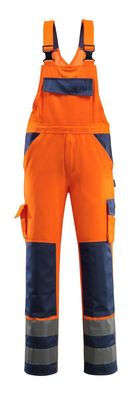 Latzhose mit Knietaschen Mascotâ® Barras, Hi-vis Orange/Marine, Gr. 90C56, 07169-860