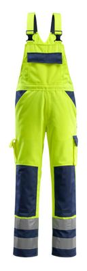 Latzhose mit Knietaschen Mascotâ® Barras, Hi-vis Gelb/Marine, Gr. 82C46, 07169-470-17