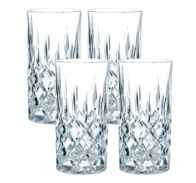 Spiegelau & Nachtmann, 4-teiliges Longdrink-Set, Kristallglas, 375 ml, Noblesse,