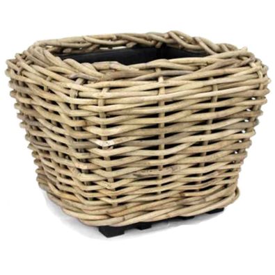 VAN DER LEEDEN DRYPOT® Rattan Pflanzgefäß Grau 48 x 48 x 37 cm - Sylter Körbe