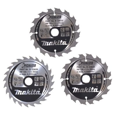 Makita® Zubehör Sägeblatt-Set 136 x 20 x 16Z + 24Z für Holz B-33897 - 3er Set