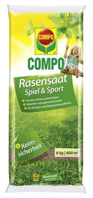 COMPO Rasensaat Spiel und Sport 8 kg für 400 m²