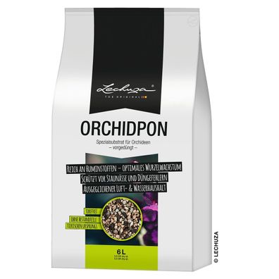 LECHUZA® Granulat Orchidpon nährstoffreiches Orchideensubstrat 6 Liter