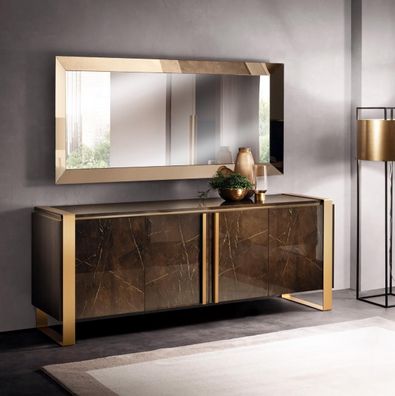 Edle Design Konsole Holz Sideboard Spiegel Anrichte Schrank 2tlg. Konsolentisch