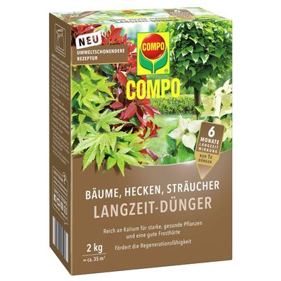 COMPO Bäume, ecken, Sträucher Langzeit-Dünger - 2 kg für ca. 35 m²