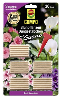 COMPO Blühpflanzen Düngestäbchen mit Guano 30 Stück Packung