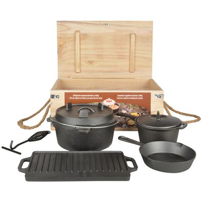 Esschert Design Outdoor Kochgeschirr Dutch Ofen 7 teiliges Set