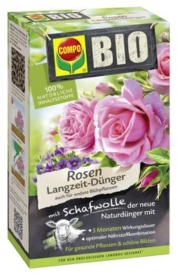 COMPO BIO Rosen Langzeit-Dünger mit Schafwolle 750 g