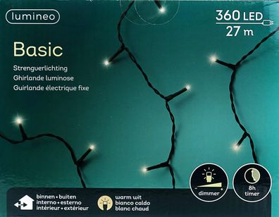 Lumineo LED Lichterkette Basic 2700 cm 360 Lichter warmweiß