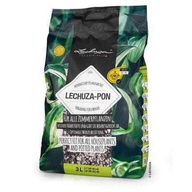 LECHUZA® Zubehör Lechuza-pon Pflanzsubstrat Zimmerpflanzen & Drainage - 3 Liter