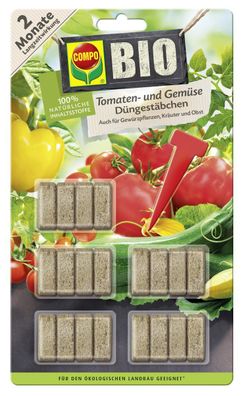 COMPO BIO Tomaten + Gemüse Düngestäbchen 20 Stück Packung