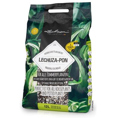 LECHUZA® Zubehör Lechuza-pon Pflanzsubstrat Zimmerpflanzen & Drainage - 12 Liter