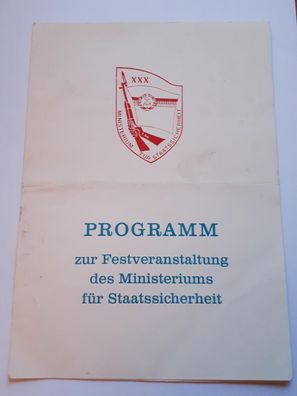 DDR Programm zur Festveranstaltung des MfS