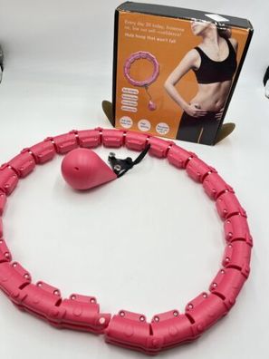 Hula Hoop Reifen Erwachsene + Gewicht Verstellbar Pink Damen Sport Bauch Cardio