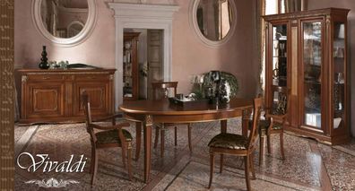 Ess Tisch Garnitur Designer Tische + 4x Stuhl Set Echt Holz Komplett Set Wohn