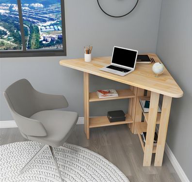 Arbeitszimmer Beiger Computertisch Designer Ecktische Luxus Laptoptisch