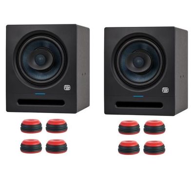 Presonus Studio-Monitor Eris Pro 8 1 Paar mit Boxenfüße Rot