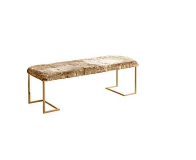 Goldene Schlafzimmer Polsterbank Designer Sitzhocker Moderne Edle Möbel