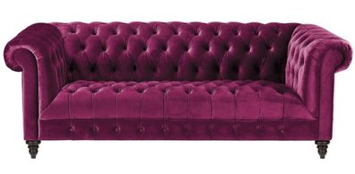 Pink Dreisitzer Stoff Chesterfield Design Couchen Polster Sofas Orignal Neu