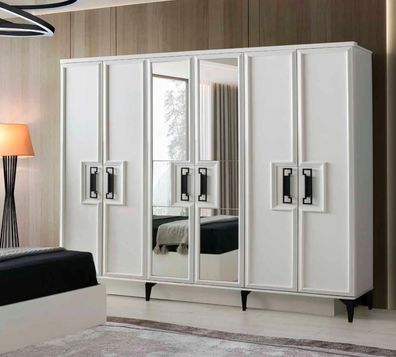 Kleiderschrank Rechteckig Form Modern Design Stil Weiß Einfarbig Schlafzimmer