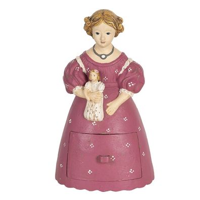 Clayre & Eef Figur Frau 20 cm Rosa Polyresin (Gr. 12x11x20 cm)