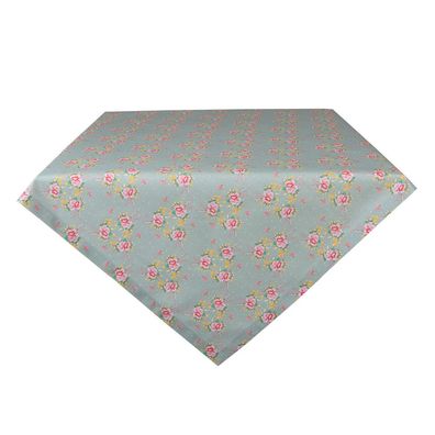 Clayre & Eef Tischdecke 100x100 cm Grün Rosa Baumwolle Quadrat Blumen