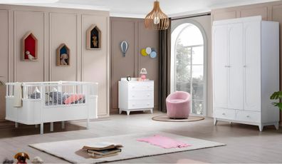 Komplett Jugendzimmer Kinderzimmer Set Kleiderschrank Kommode Kinderbett