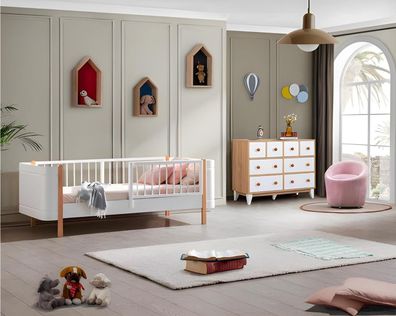 Moderne Weiße Kinderzimmer Möbel Luxus Garnitur Kinderbett Kommode neu
