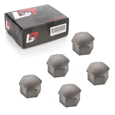 5x Radschrauben Abdeckkappen 17 mm grau für Citroen Peugeot DACIA Renault