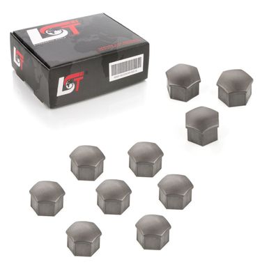 10x Radschrauben Kappen 17mm grau für ALFA ROMEO FIAT LANCIA SUBARU TOYOTA