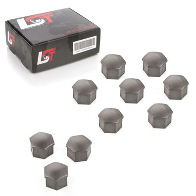 10x Radschrauben Abdeckkappen 17 mm grau für Citroen Peugeot DACIA Renault