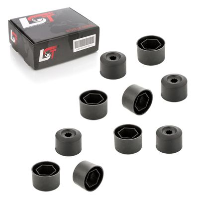 10x Radschrauben Abdeckkappen 17 mm schwarz für Citroen Peugeot DACIA Renault