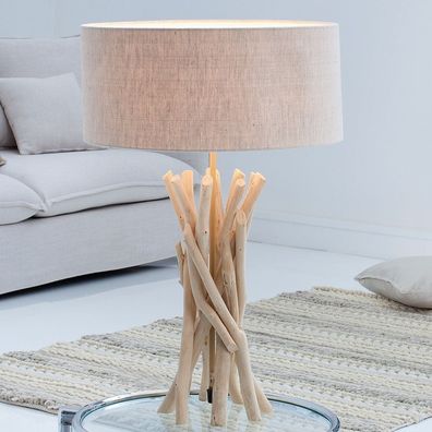 cagü: UNIKAT Design Tischlampe KEMANG Beige Treibholz handgefertigt 60cm