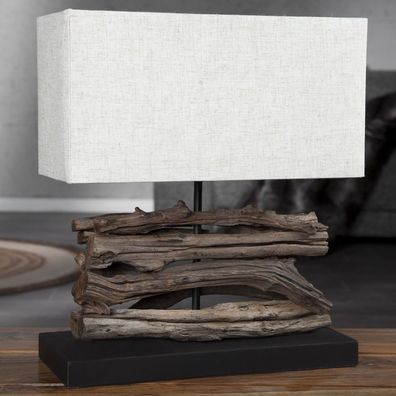 cagü: Design UNIKAT Tischlampe AMBON Beige Treibholz handgefertigt 40cm