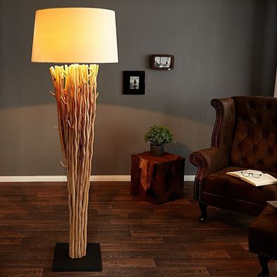 cagü: XL Design Stehlampe PENANG Weiß Treibholz handgefertigt 175cm Stehleuchte
