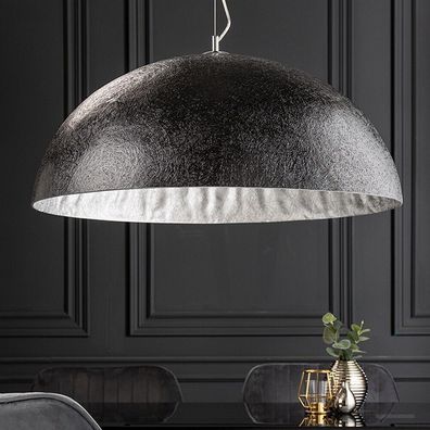 cagü: XL Design Hängelampe BOL Schwarz-Silber 70cm Ø Deckenlampe Pendelleuchte